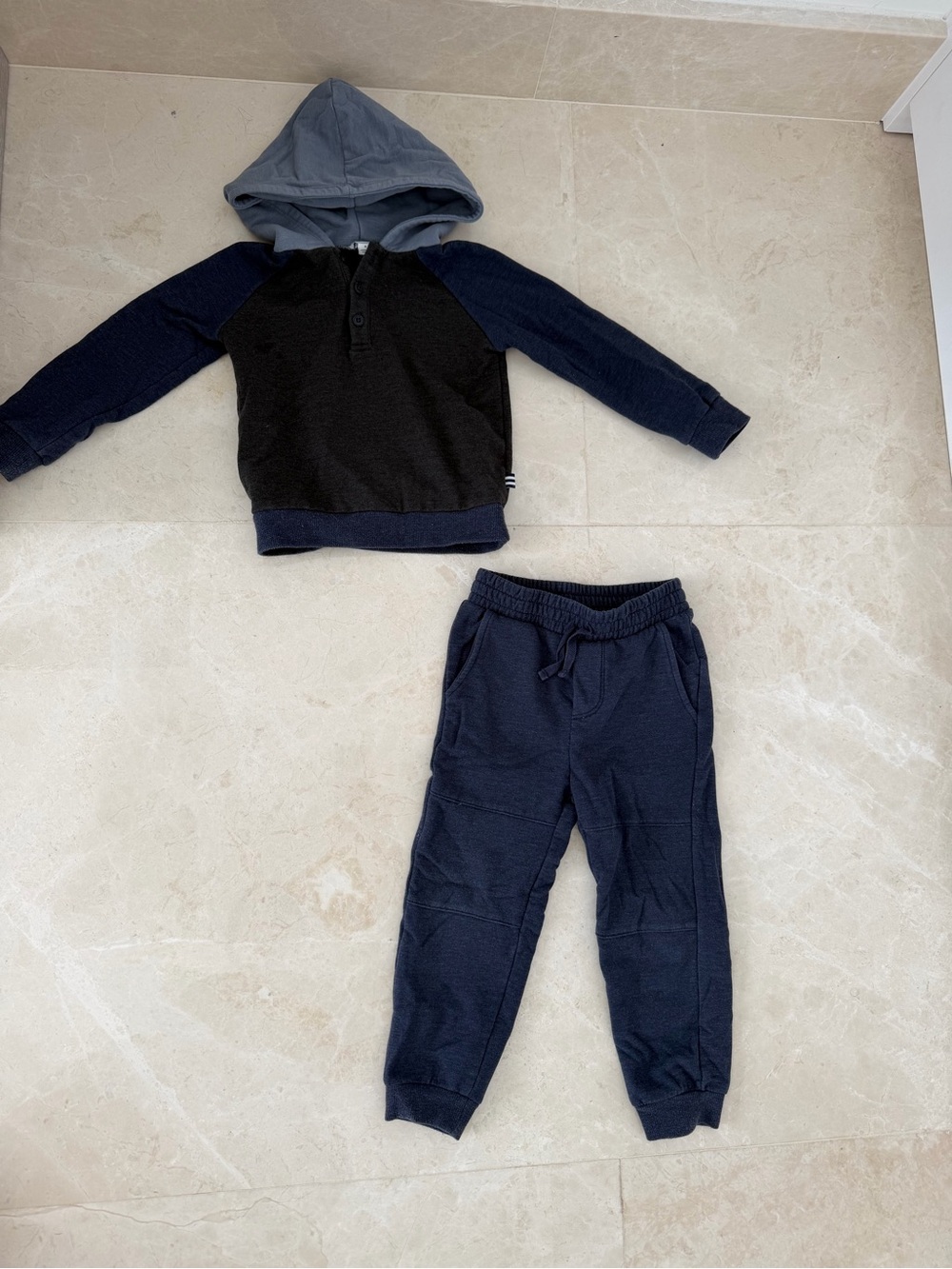 Splendid Navy and Black Hoodie & Jogger Set